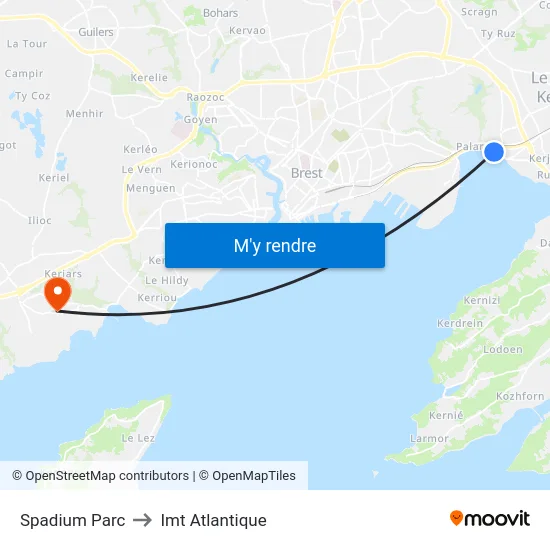 Spadium Parc to Imt Atlantique map