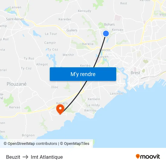 Beuzit to Imt Atlantique map