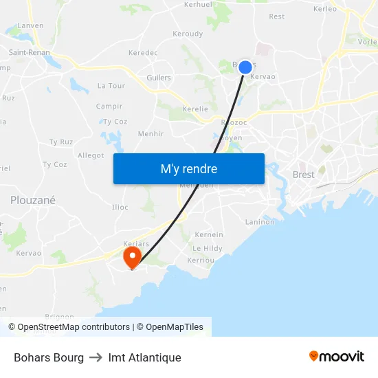 Bohars Bourg to Imt Atlantique map
