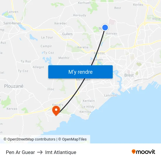 Pen Ar Guear to Imt Atlantique map