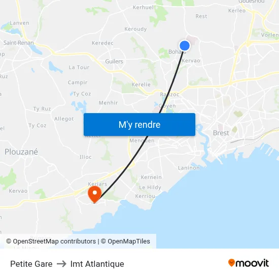 Petite Gare to Imt Atlantique map