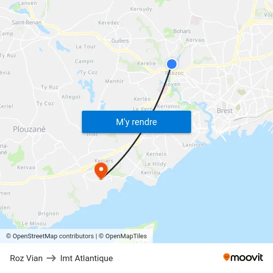 Roz Vian to Imt Atlantique map