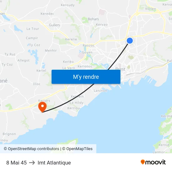 8 Mai 45 to Imt Atlantique map