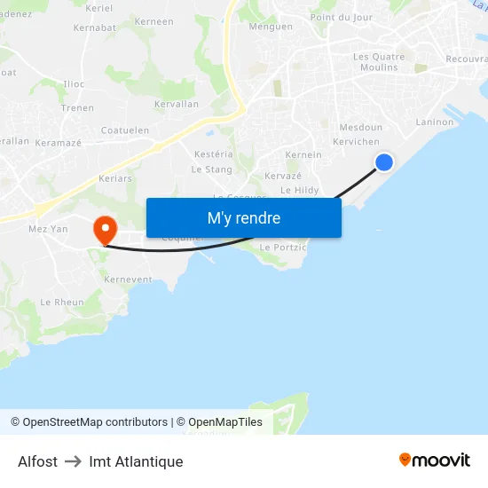 Alfost to Imt Atlantique map