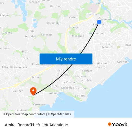 Amiral Ronarc'H to Imt Atlantique map