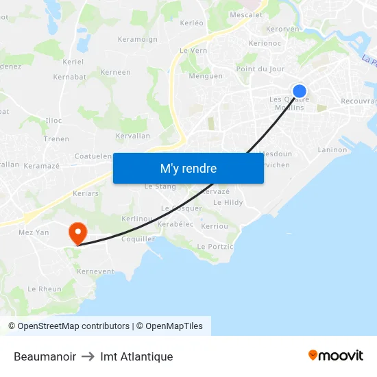 Beaumanoir to Imt Atlantique map