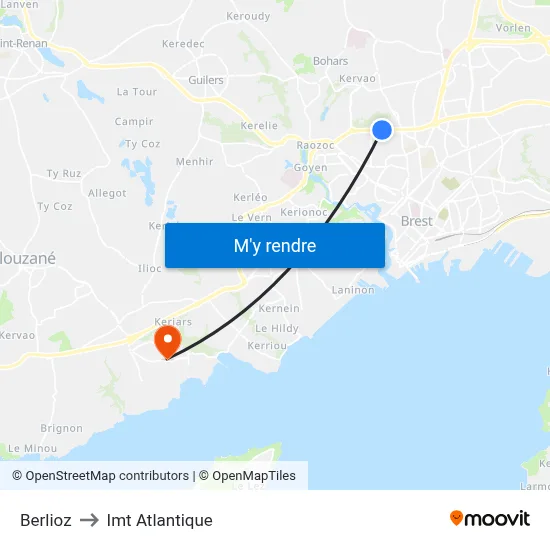 Berlioz to Imt Atlantique map