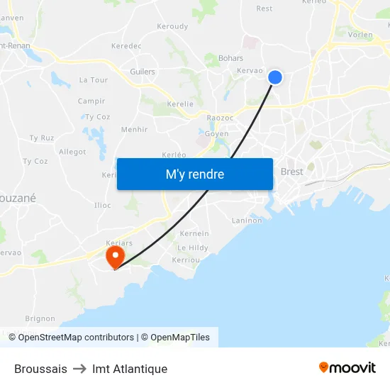 Broussais to Imt Atlantique map