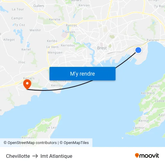 Chevillotte to Imt Atlantique map
