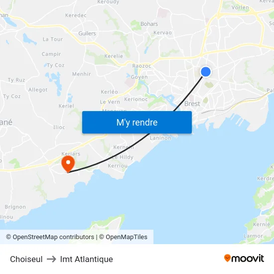 Choiseul to Imt Atlantique map
