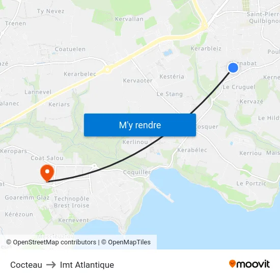 Cocteau to Imt Atlantique map