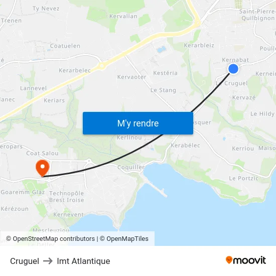 Cruguel to Imt Atlantique map