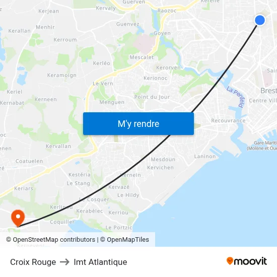 Croix Rouge to Imt Atlantique map