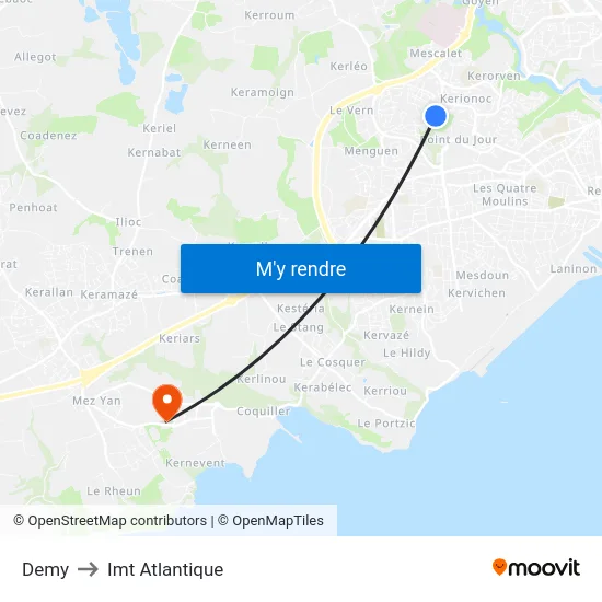 Demy to Imt Atlantique map