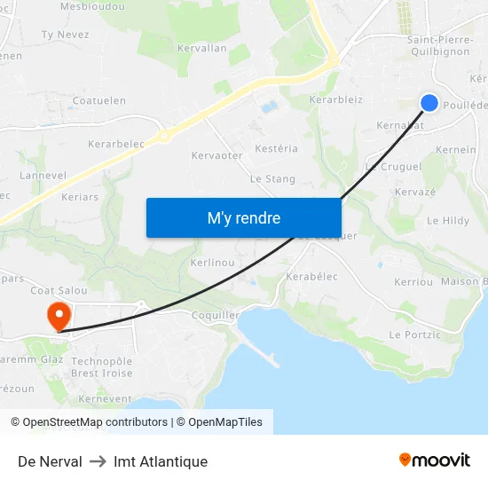 De Nerval to Imt Atlantique map