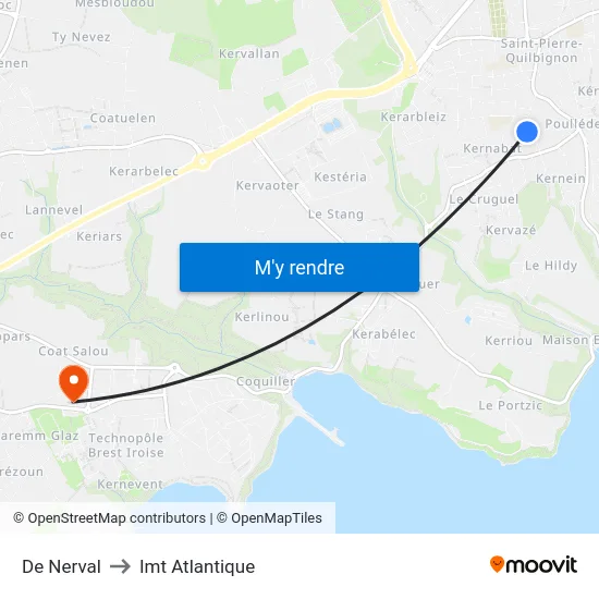 De Nerval to Imt Atlantique map
