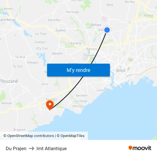 Du Prajen to Imt Atlantique map
