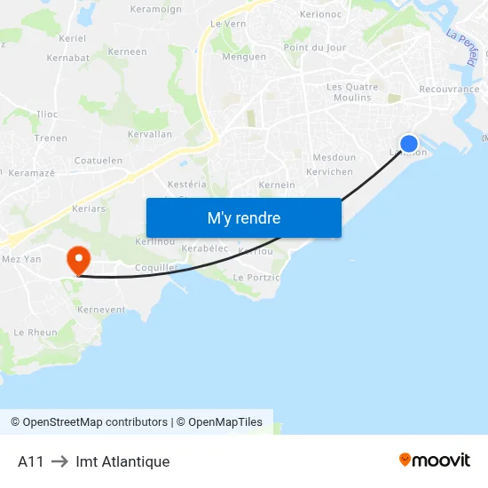 A11 to Imt Atlantique map