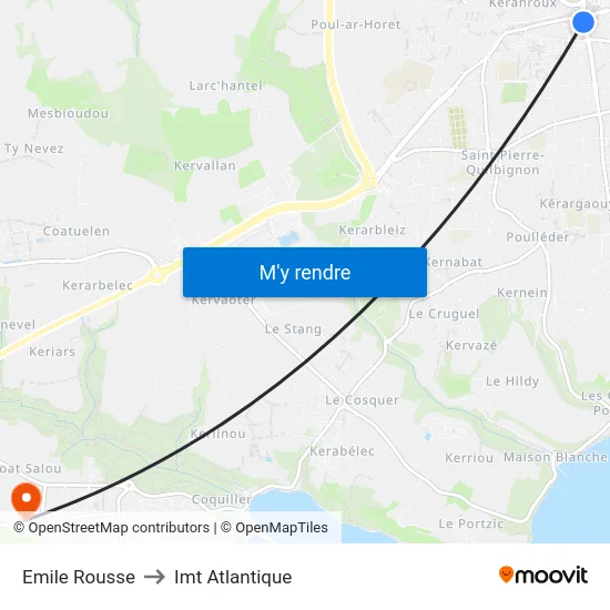 Emile Rousse to Imt Atlantique map