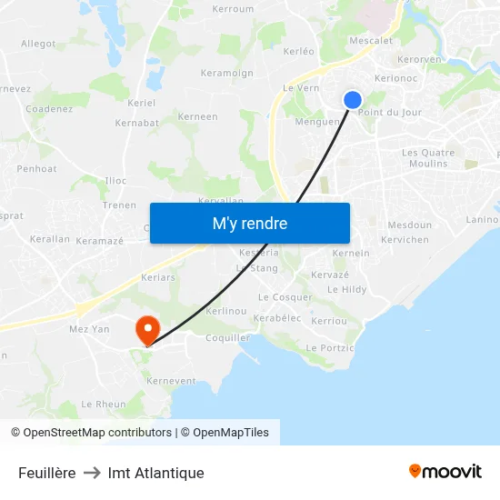 Feuillère to Imt Atlantique map