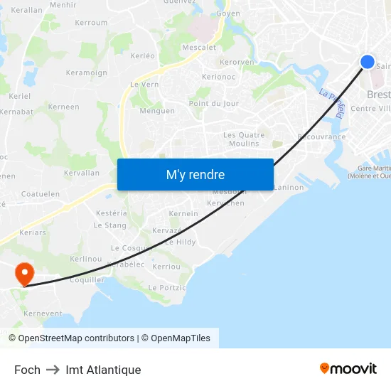 Foch to Imt Atlantique map