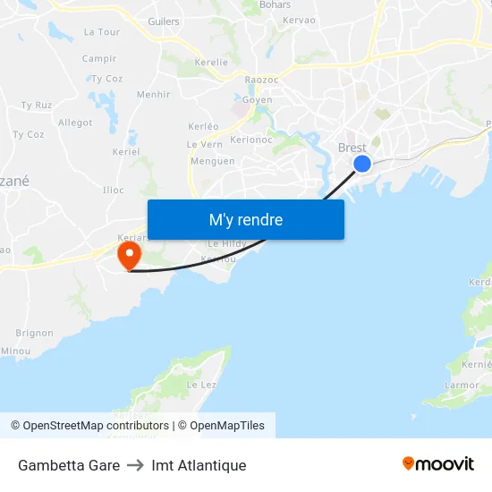 Gambetta Gare to Imt Atlantique map