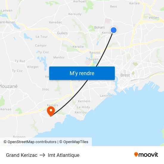 Grand Kerizac to Imt Atlantique map