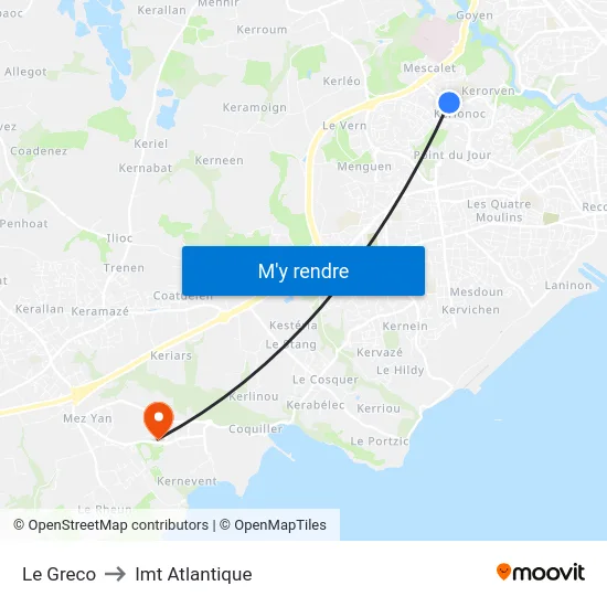 Le Greco to Imt Atlantique map