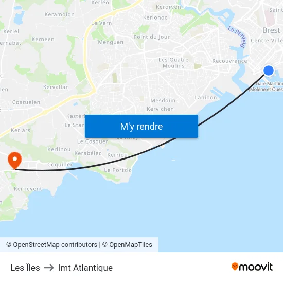 Les Îles to Imt Atlantique map