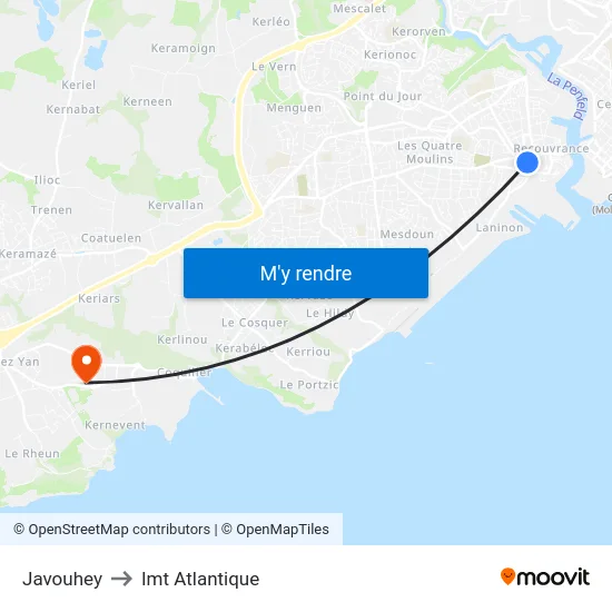 Javouhey to Imt Atlantique map