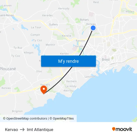 Kervao to Imt Atlantique map