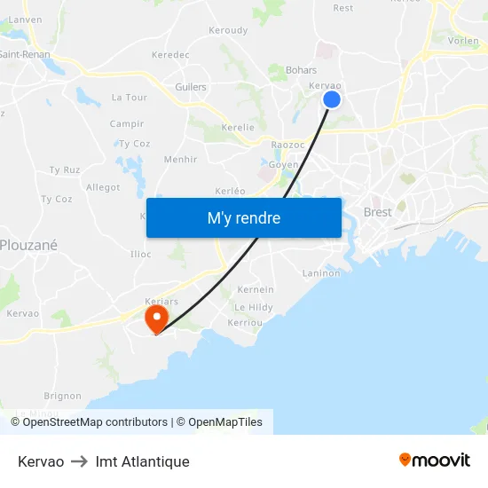 Kervao to Imt Atlantique map
