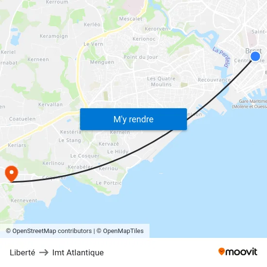 Liberté to Imt Atlantique map