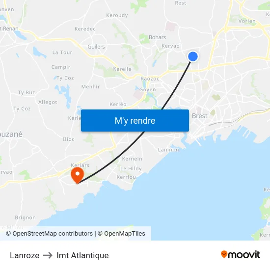 Lanroze to Imt Atlantique map