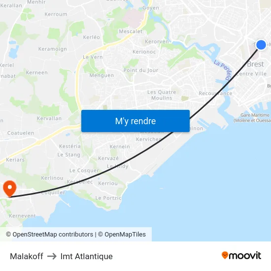 Malakoff to Imt Atlantique map
