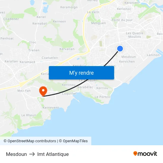 Mesdoun to Imt Atlantique map