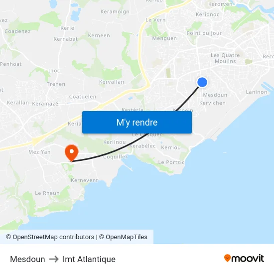 Mesdoun to Imt Atlantique map