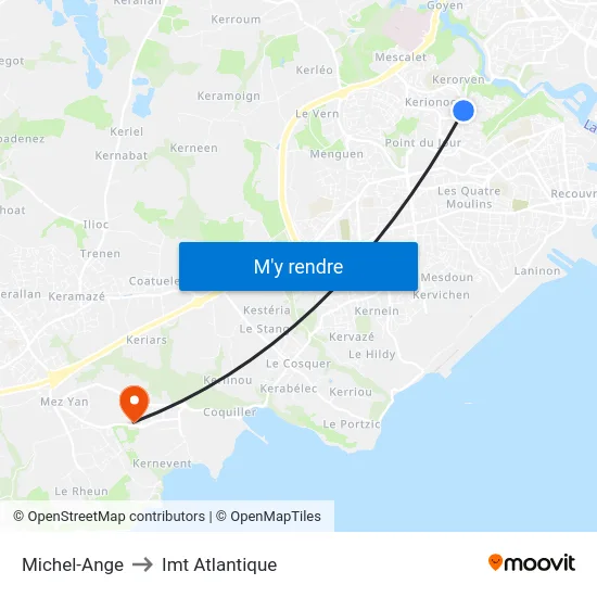 Michel-Ange to Imt Atlantique map