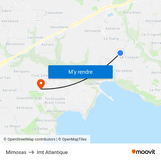 Mimosas to Imt Atlantique map