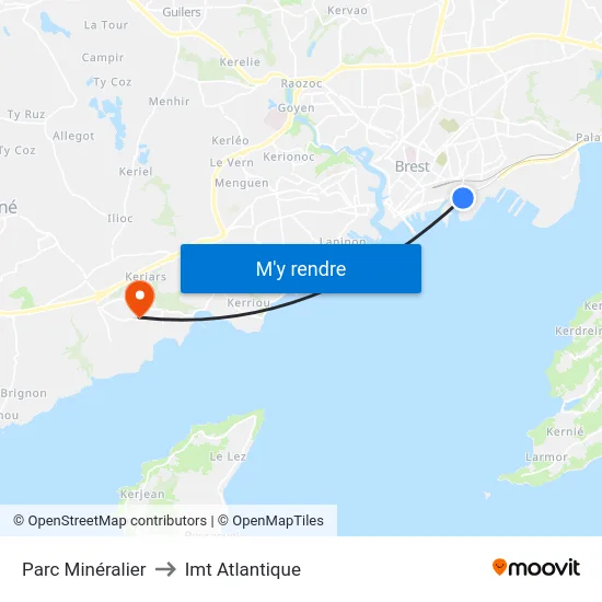 Parc Minéralier to Imt Atlantique map