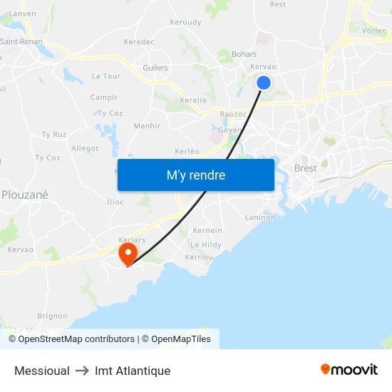 Messioual to Imt Atlantique map