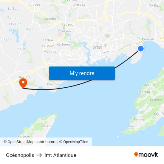 Océanopolis to Imt Atlantique map
