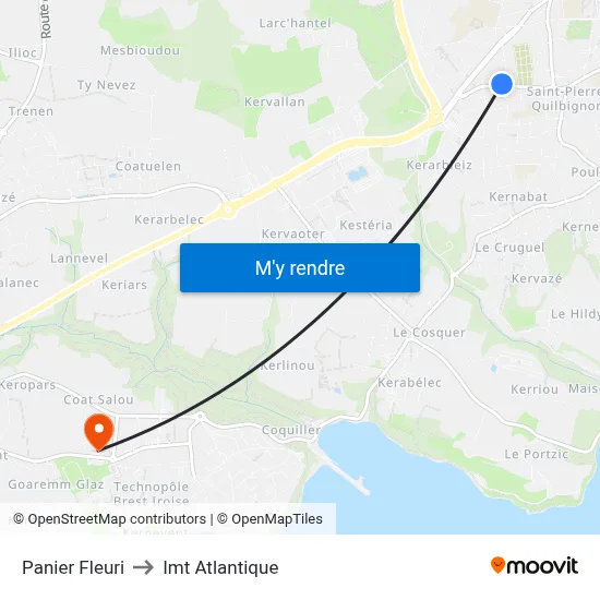 Panier Fleuri to Imt Atlantique map