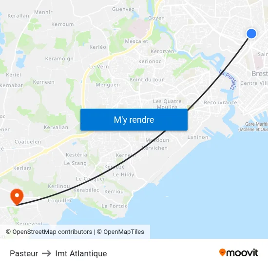 Pasteur to Imt Atlantique map