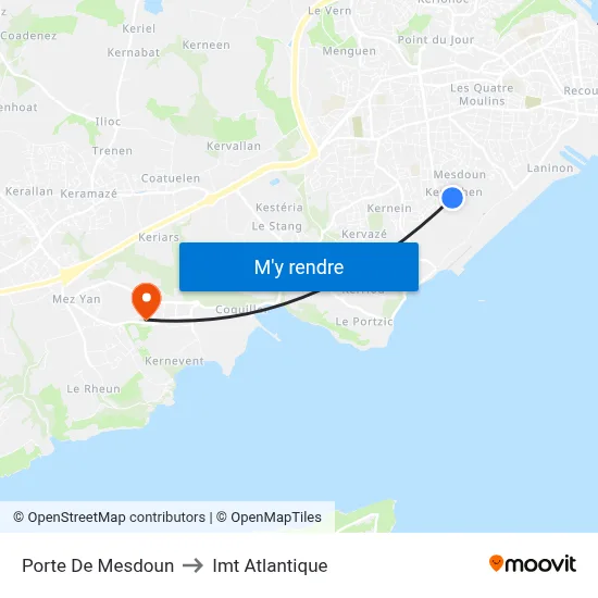 Porte De Mesdoun to Imt Atlantique map
