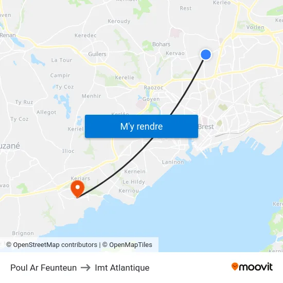 Poul Ar Feunteun to Imt Atlantique map
