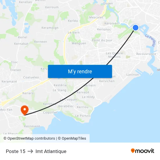 Poste 15 to Imt Atlantique map