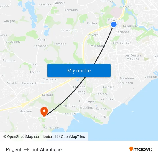 Prigent to Imt Atlantique map