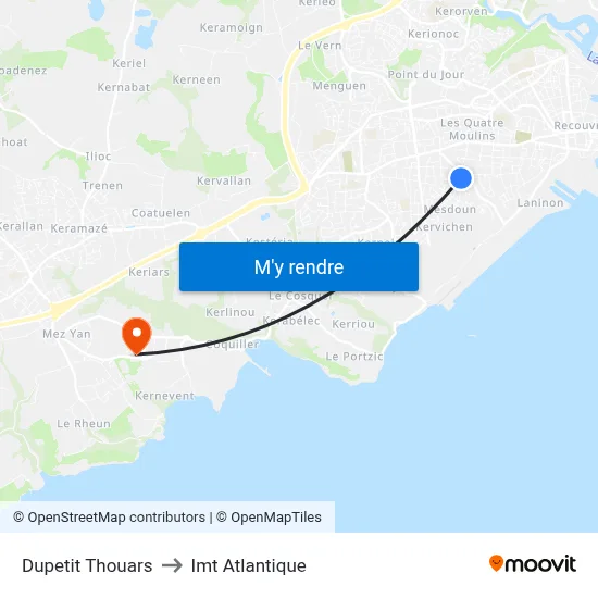 Dupetit Thouars to Imt Atlantique map