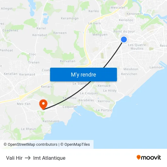 Vali Hir to Imt Atlantique map